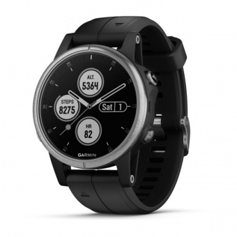 Часы Garmin Fenix 5S Plus, Glass, Silverw/BlackBnd